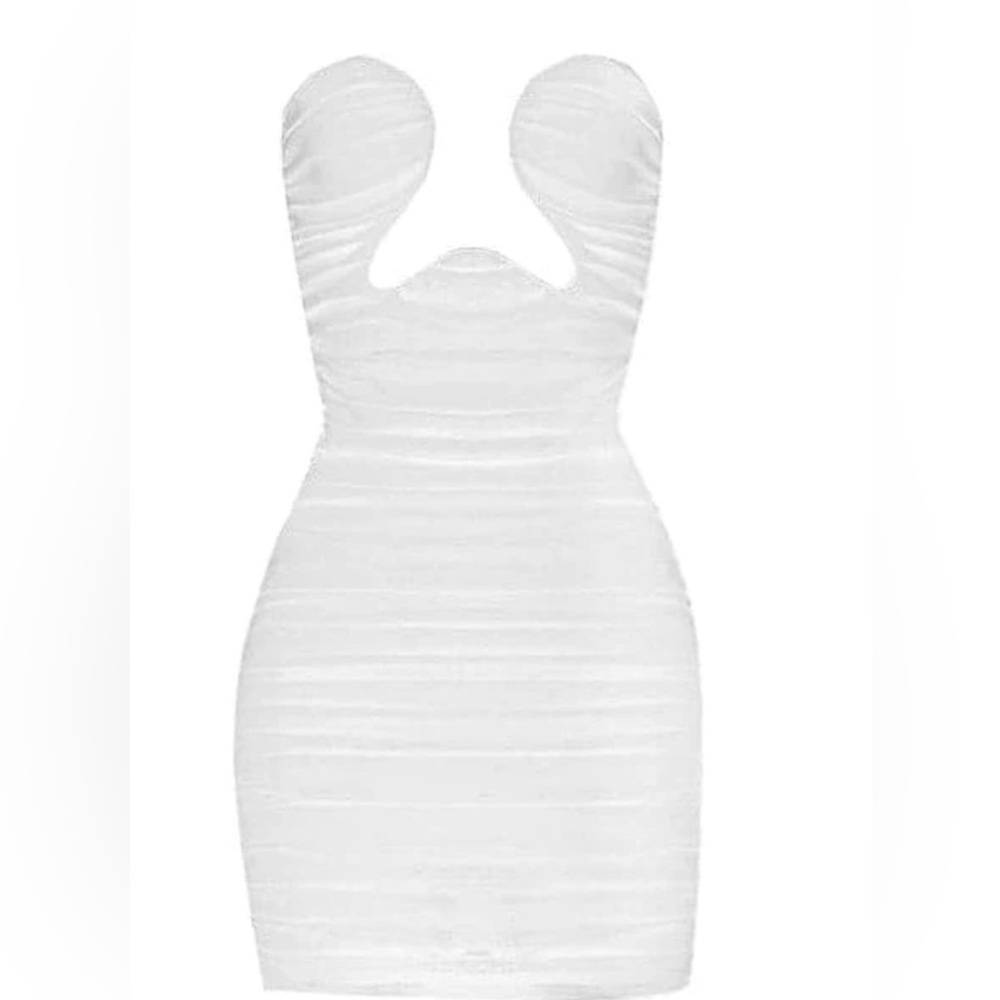 NWT Leau mesh mini dress white - XL